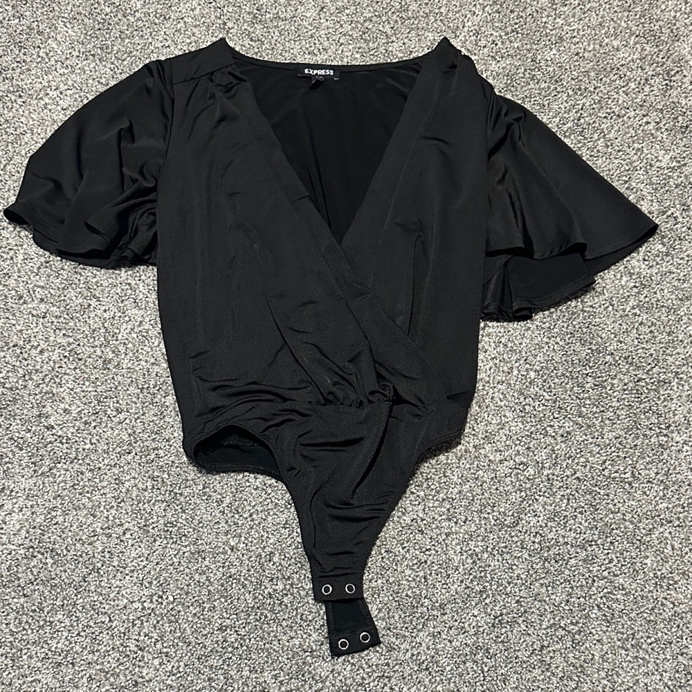 Express Black Wrap Bodysuit